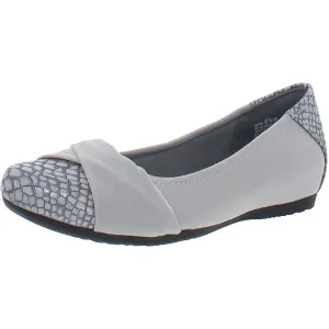 BareTraps Womens Mitsy Faux Leather Ballet Flats Silver 8.5 Medium (B,M)
