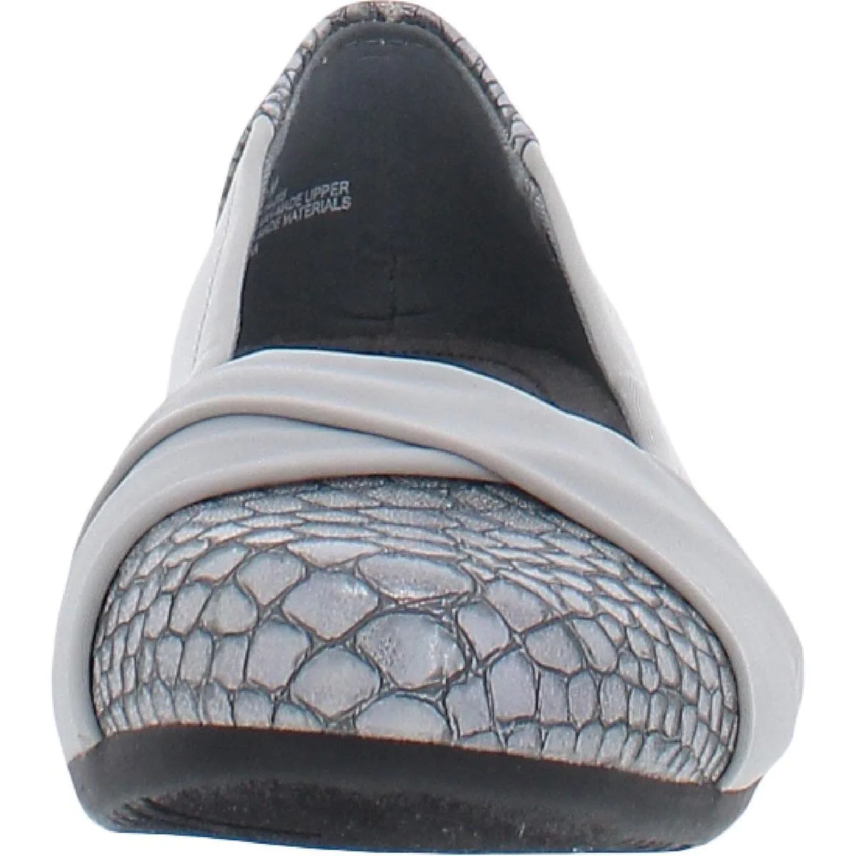 BareTraps Womens Mitsy Faux Leather Ballet Flats Silver 8.5 Medium (B,M)