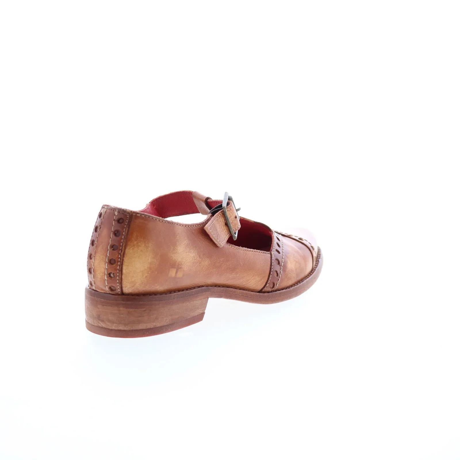 Bed Stu Jenny F320004 Womens Brown Leather Hook & Loop Loafer Flats Shoes