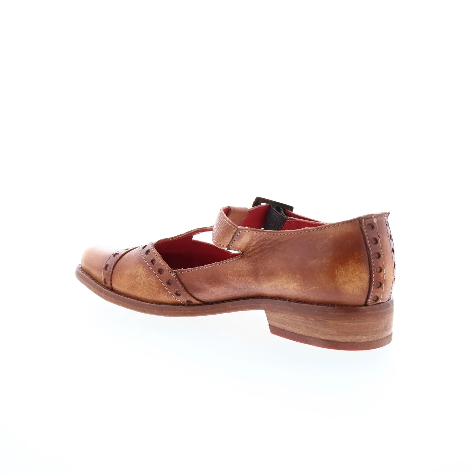 Bed Stu Jenny F320004 Womens Brown Leather Hook & Loop Loafer Flats Shoes