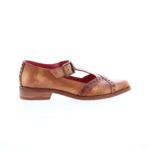 Bed Stu Jenny F320004 Womens Brown Leather Hook & Loop Loafer Flats Shoes