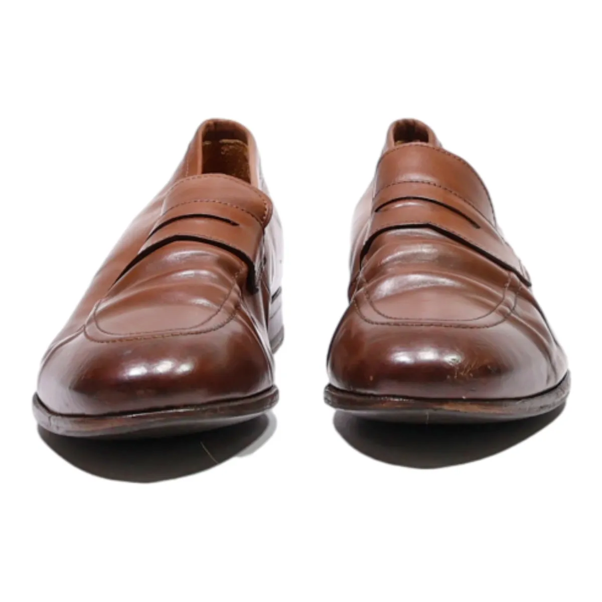 BEXLEY Loafer Shoes Brown Leather Mens UK 7