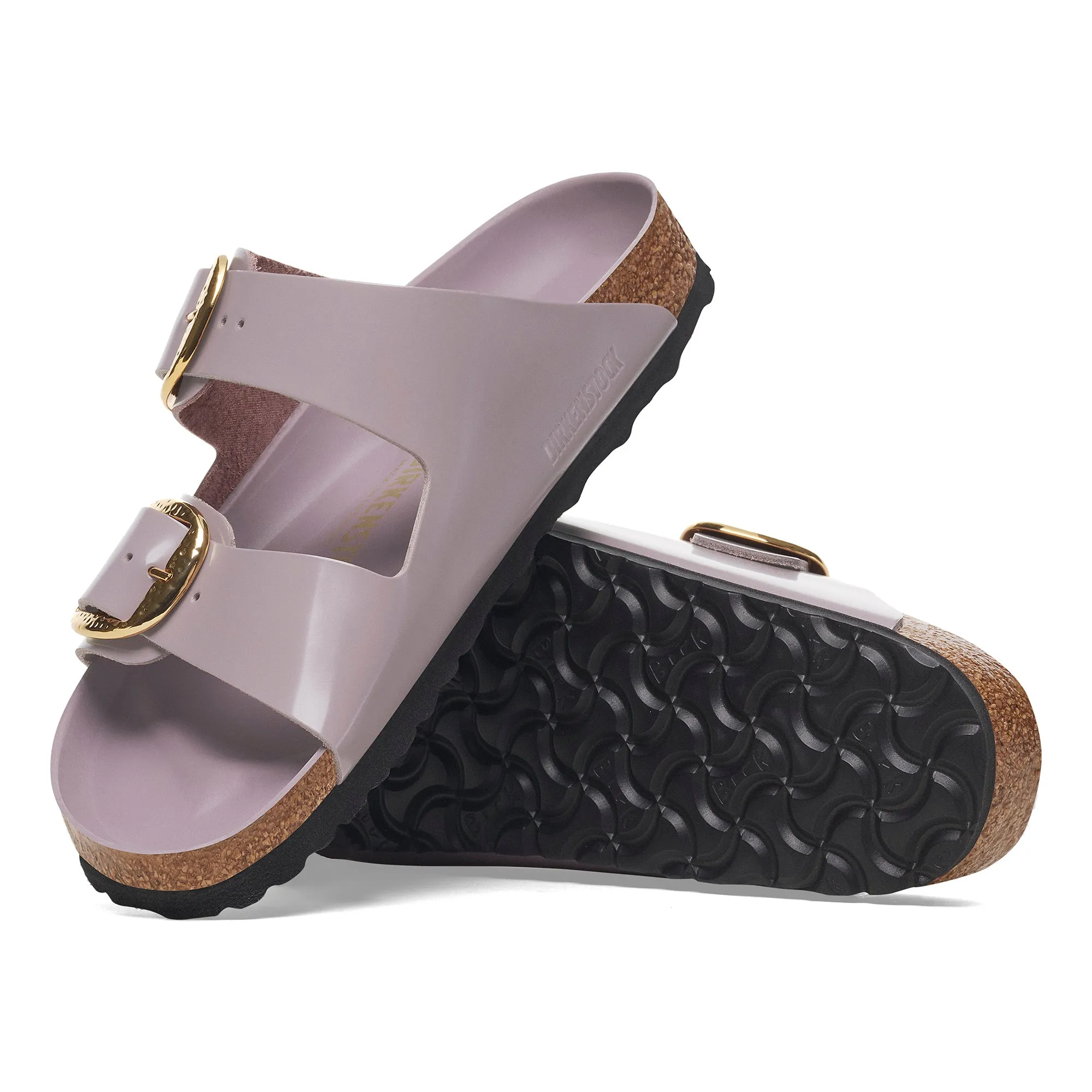 Birkenstock Arizona Hammered Big Buckle high shine faded purple leather