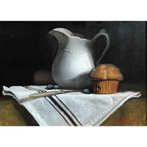 Blueberry Muffin -Oil Painting 9x12