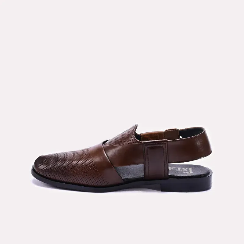 Brown Glossy Peshawari Sandals 0140822
