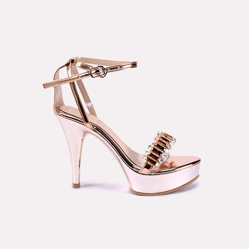 Calista Peach Glossy Bridal Sandals 0420874