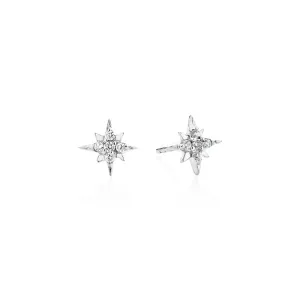Celestial Stud Earrings - Whitegold