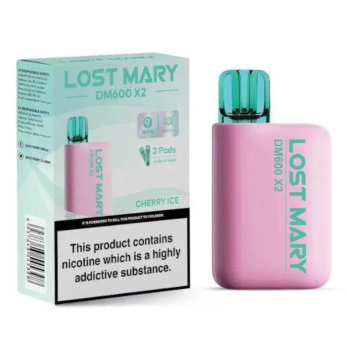 CHERRY ICE - LOST MARY DM600 X2 DISPOSABLE VAPE BY LOST MARY - 2% (20MG)