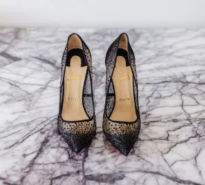 Christian Louboutin Follies Lace 100 Plumeti Pumps