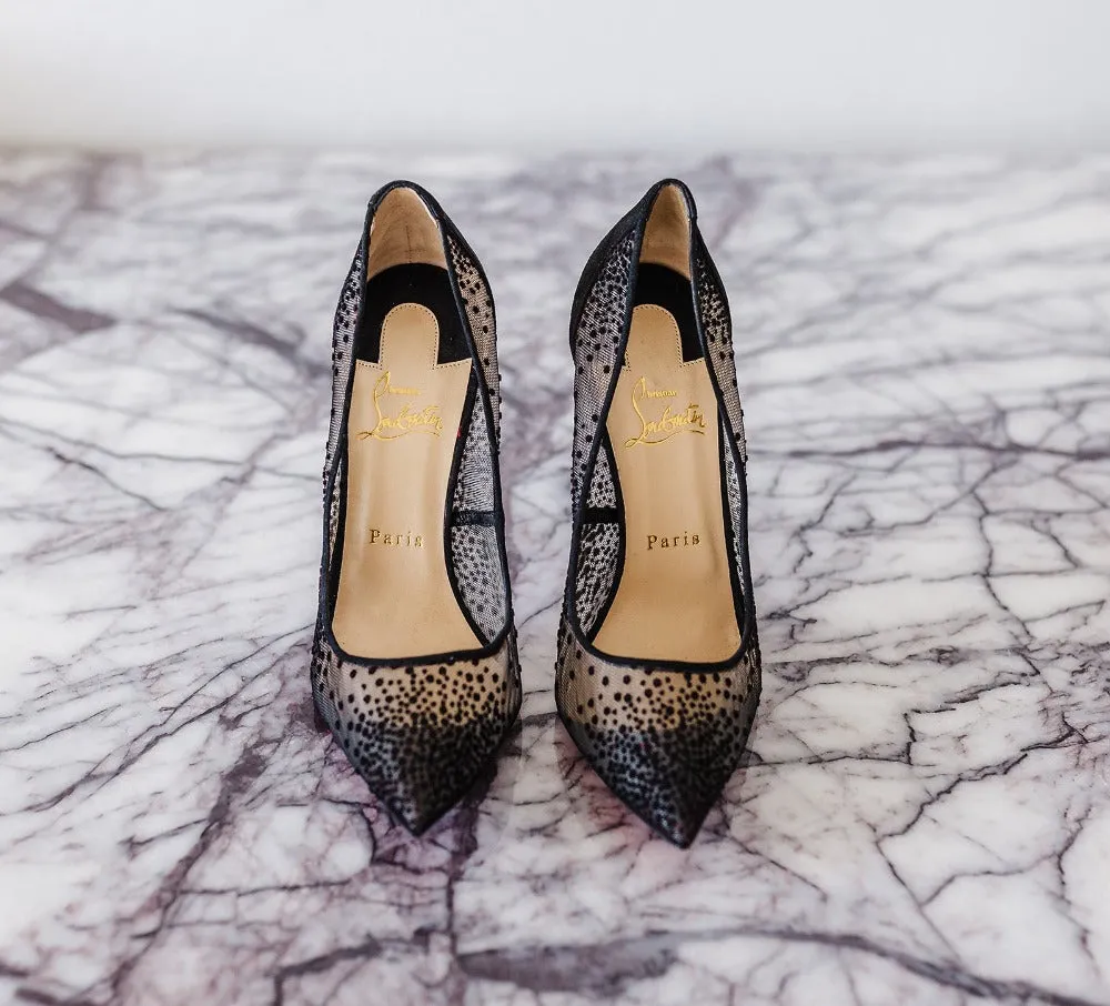 Christian Louboutin Follies Lace 100 Plumeti Pumps