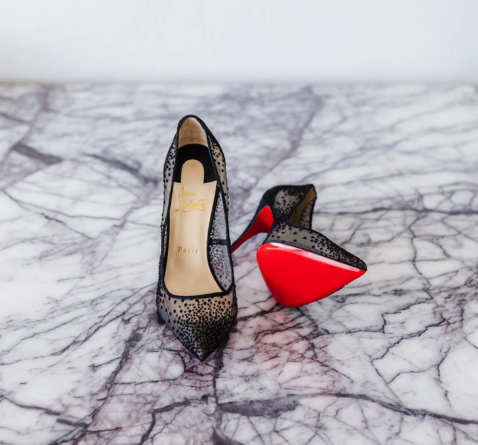 Christian Louboutin Follies Lace 100 Plumeti Pumps