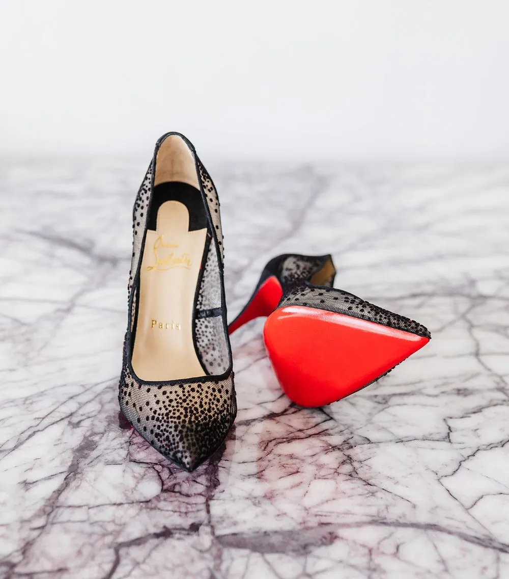 Christian Louboutin Follies Lace 100 Plumeti Pumps