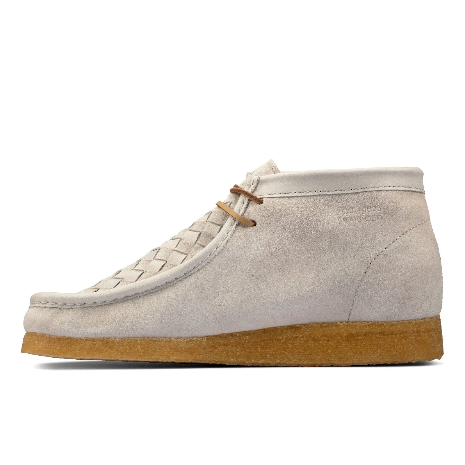 Clarks Mens Wallabee Boots White Woven