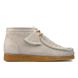 Clarks Mens Wallabee Boots White Woven