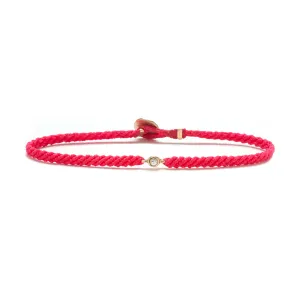 Classic Fuchsia woven bracelet with diamond