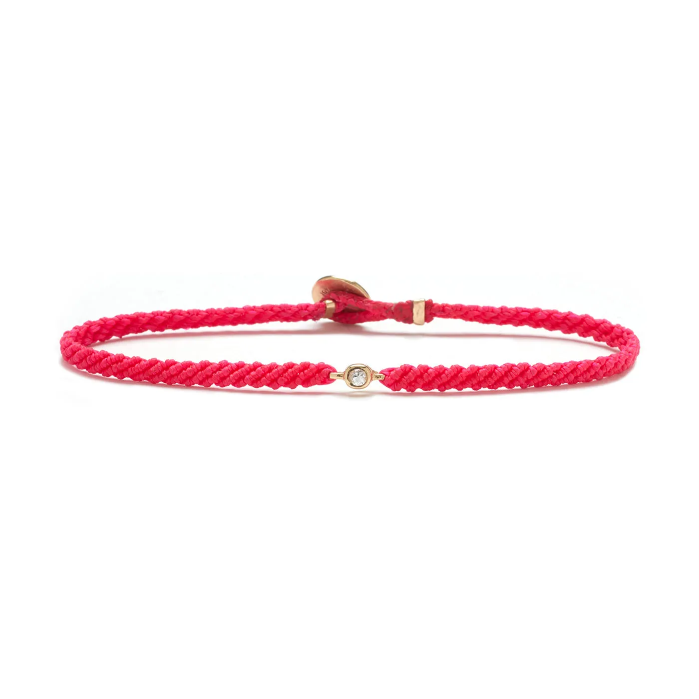 Classic Fuchsia woven bracelet with diamond