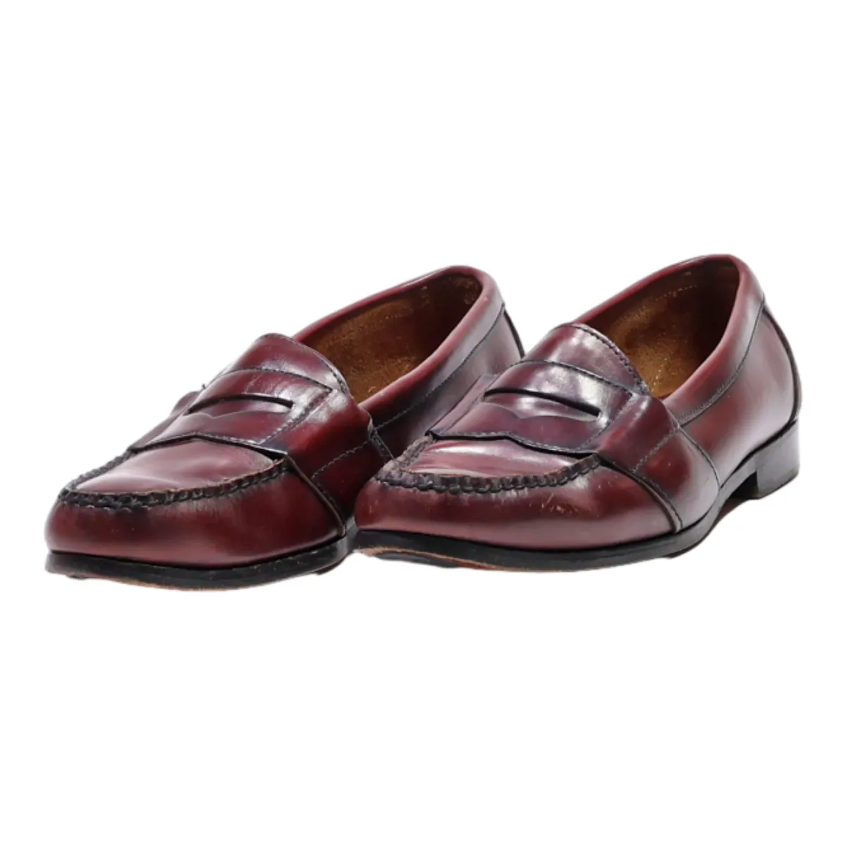 COLE HAAN Loafer Shoes Maroon Leather Mens UK 6.5