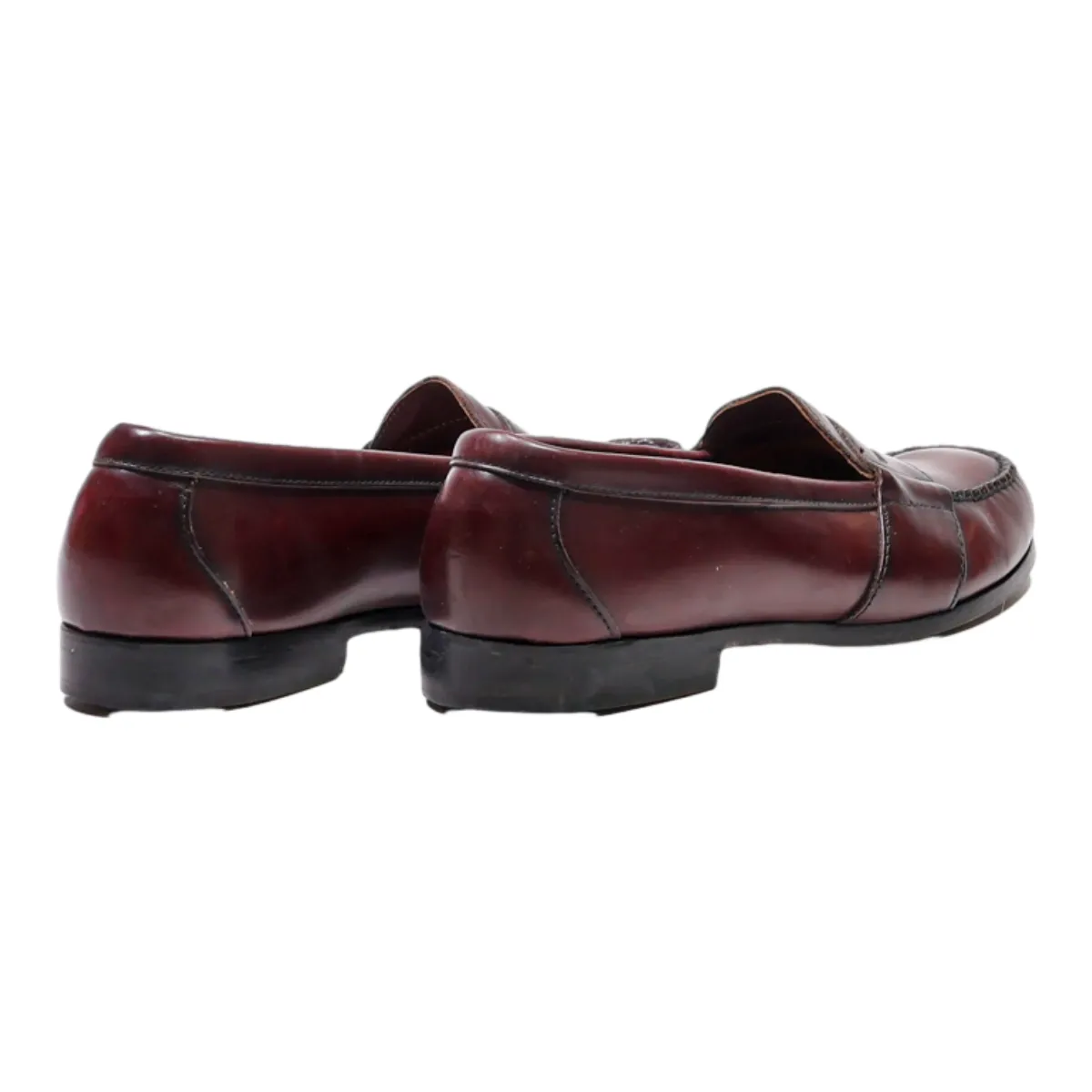 COLE HAAN Loafer Shoes Maroon Leather Mens UK 6.5