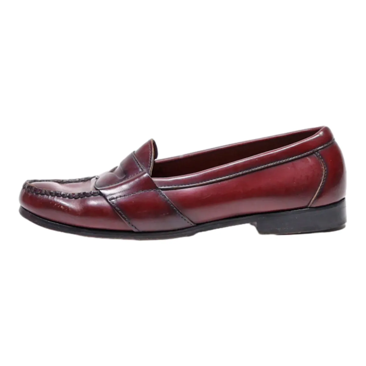COLE HAAN Loafer Shoes Maroon Leather Mens UK 6.5