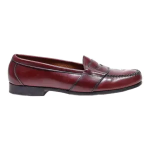 COLE HAAN Loafer Shoes Maroon Leather Mens UK 6.5