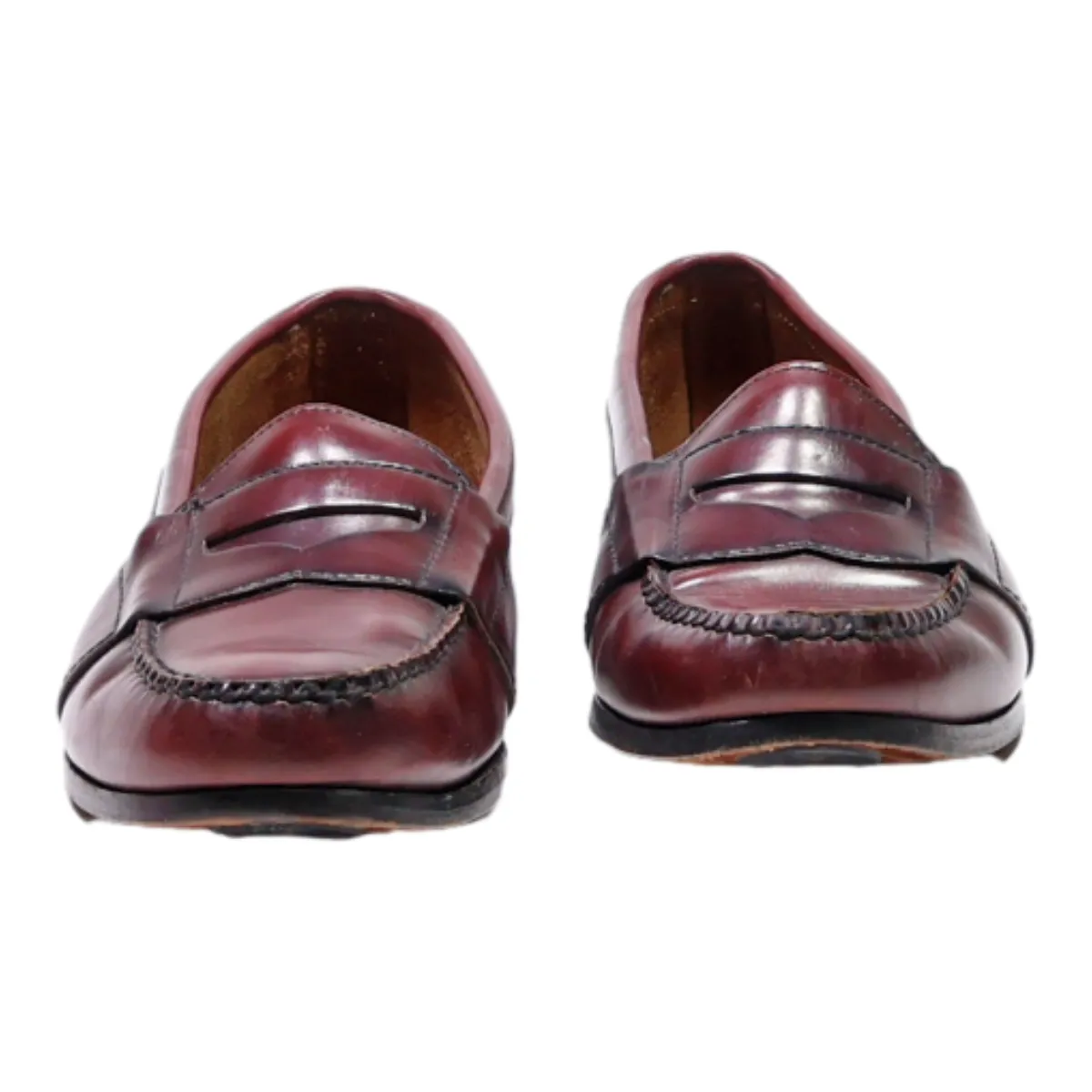 COLE HAAN Loafer Shoes Maroon Leather Mens UK 6.5