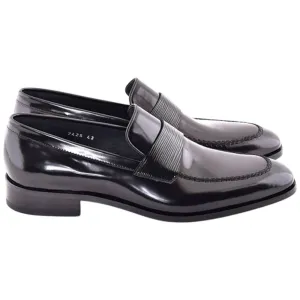 Corrente Men’s Luxe Leather Black Capt Toe Loafer
