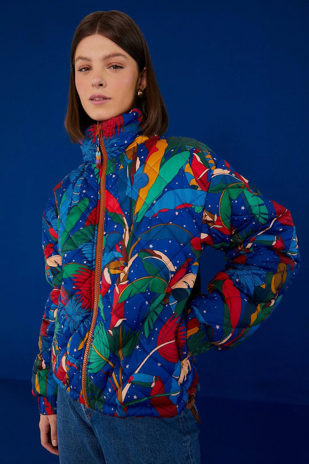Crochet Colorful Forest Reversible Puffer Jacket