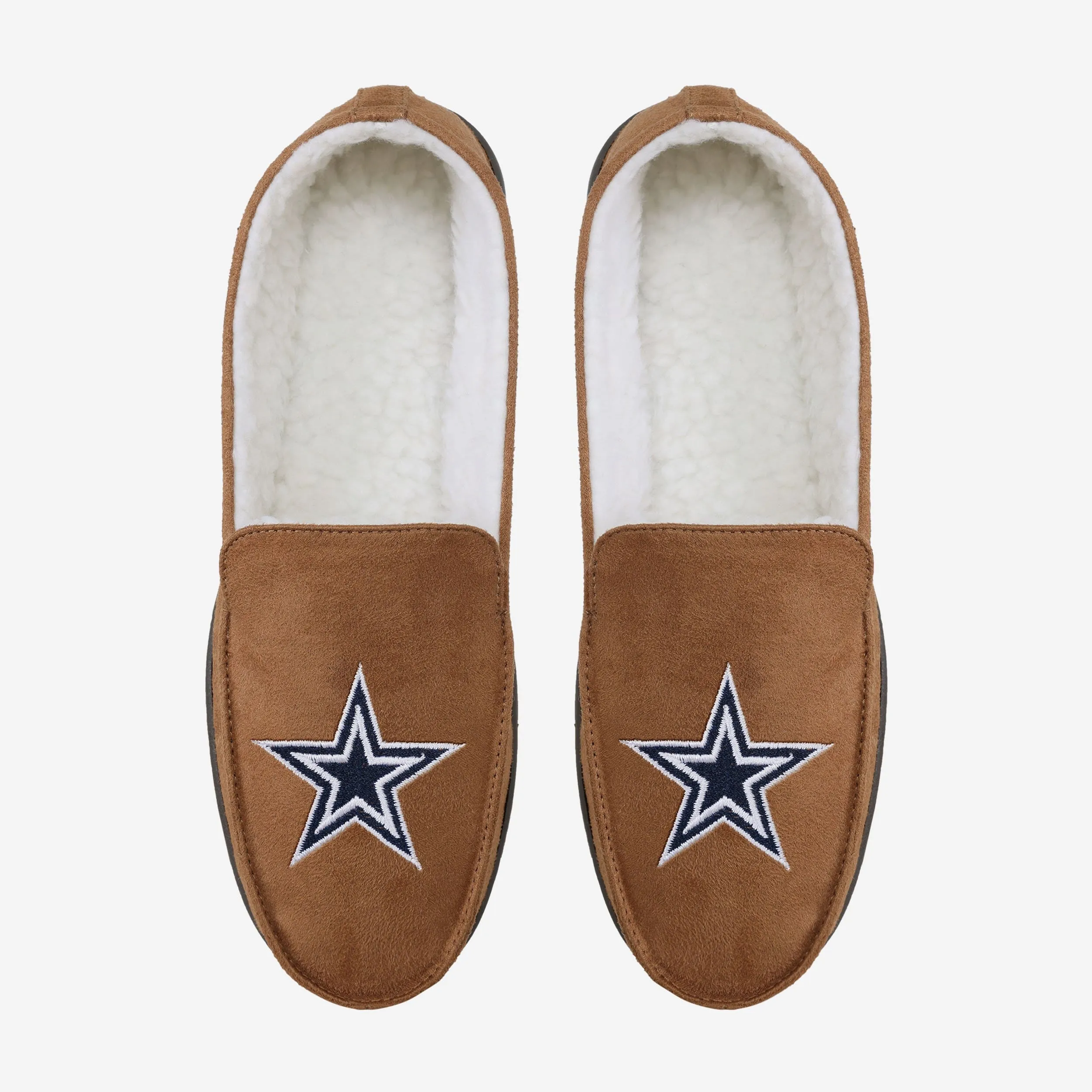 Dallas Cowboys Beige Moccasin Slipper