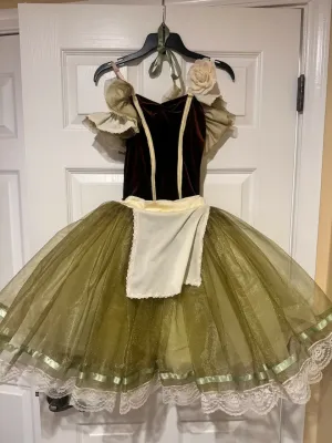 Dance co. Provincial costume in green/brown