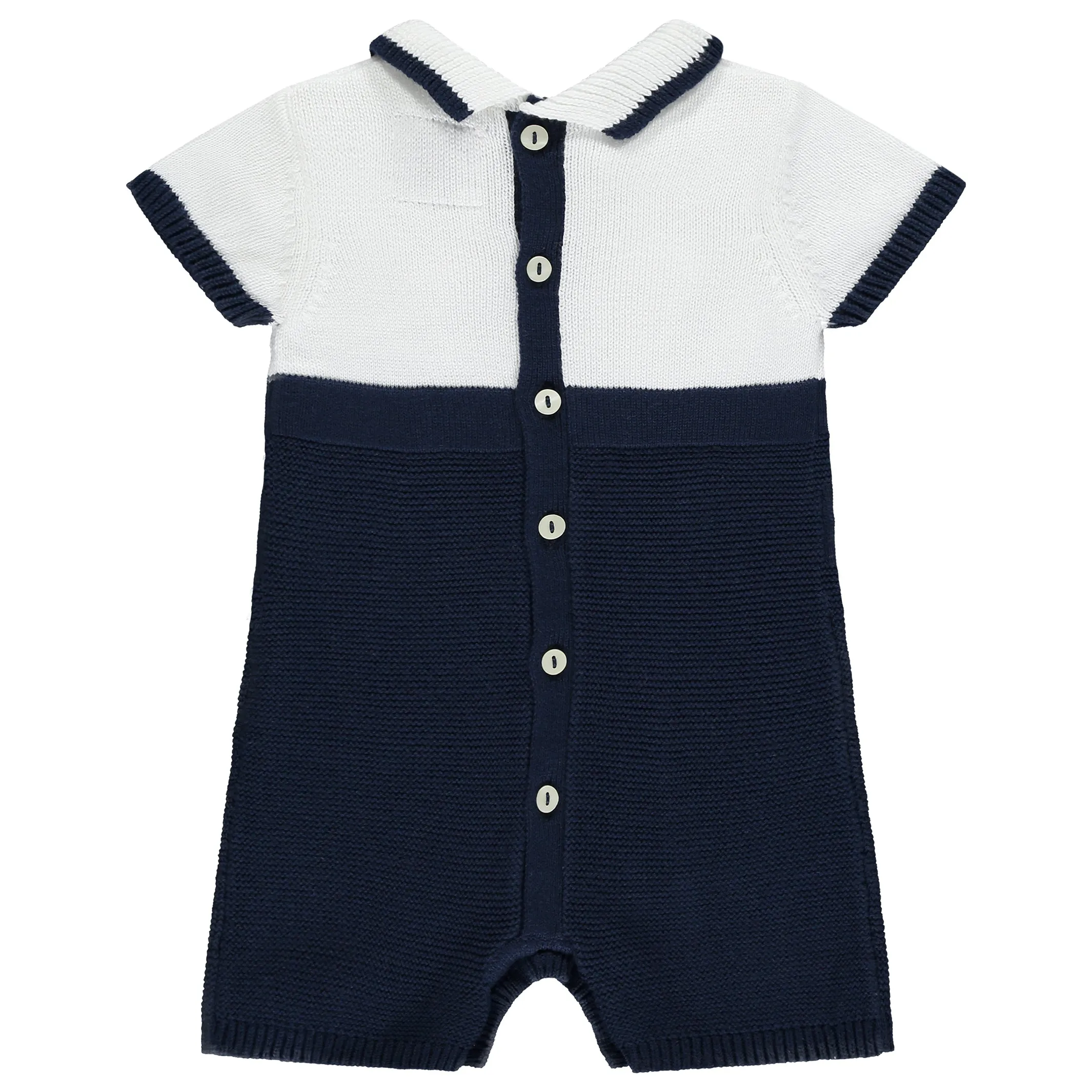 Dean Navy Knit Romper & Hat