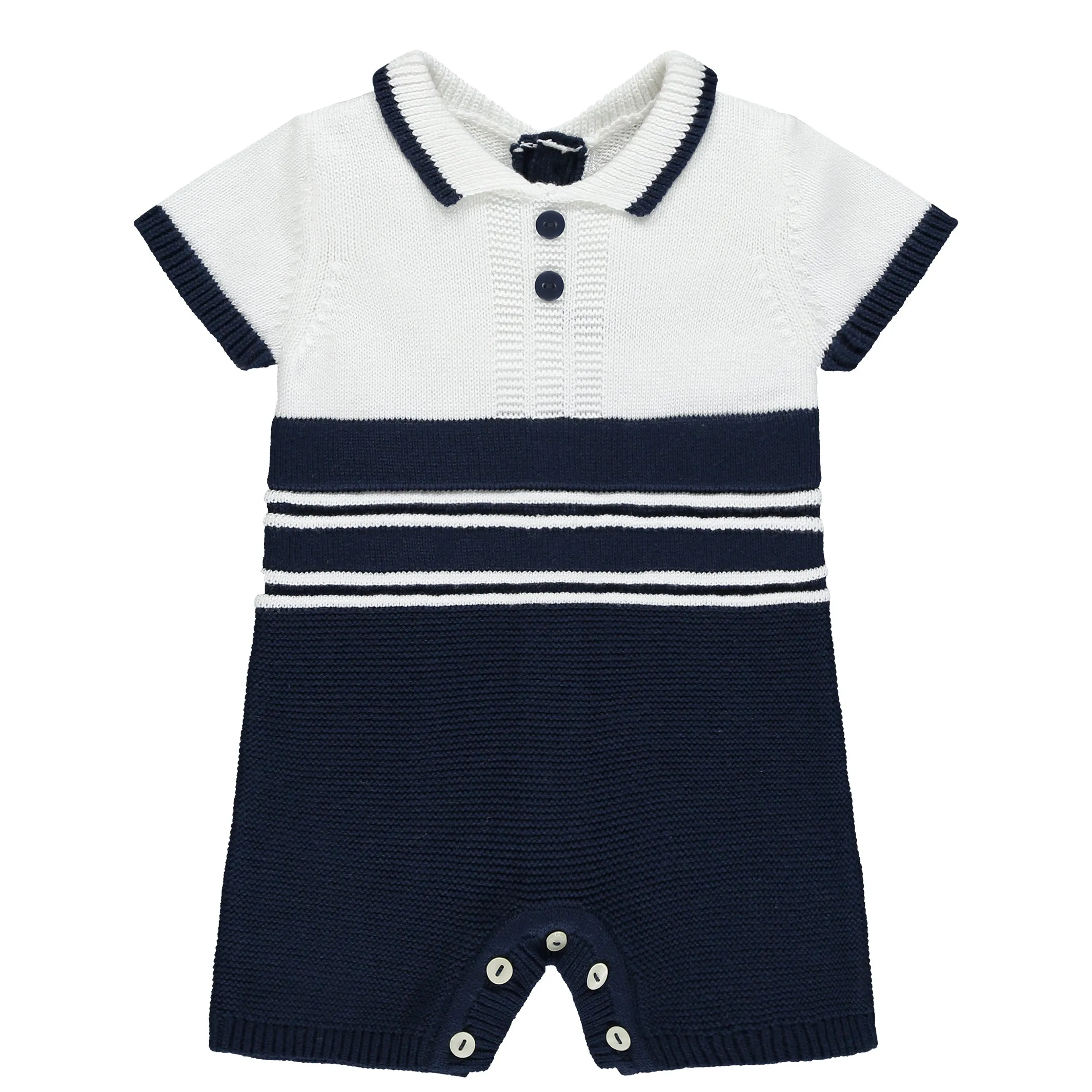 Dean Navy Knit Romper & Hat