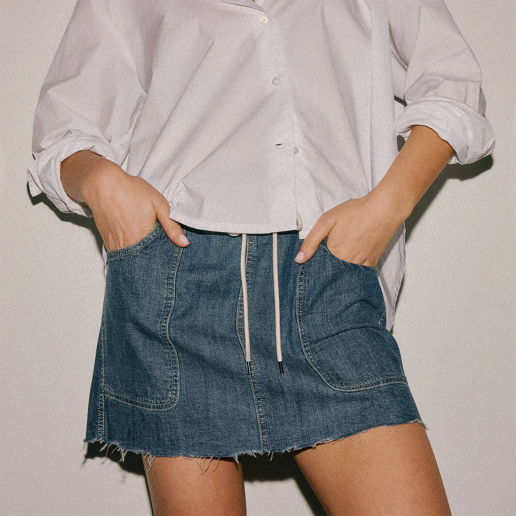 Denim Mini Skirt - Medium Wash