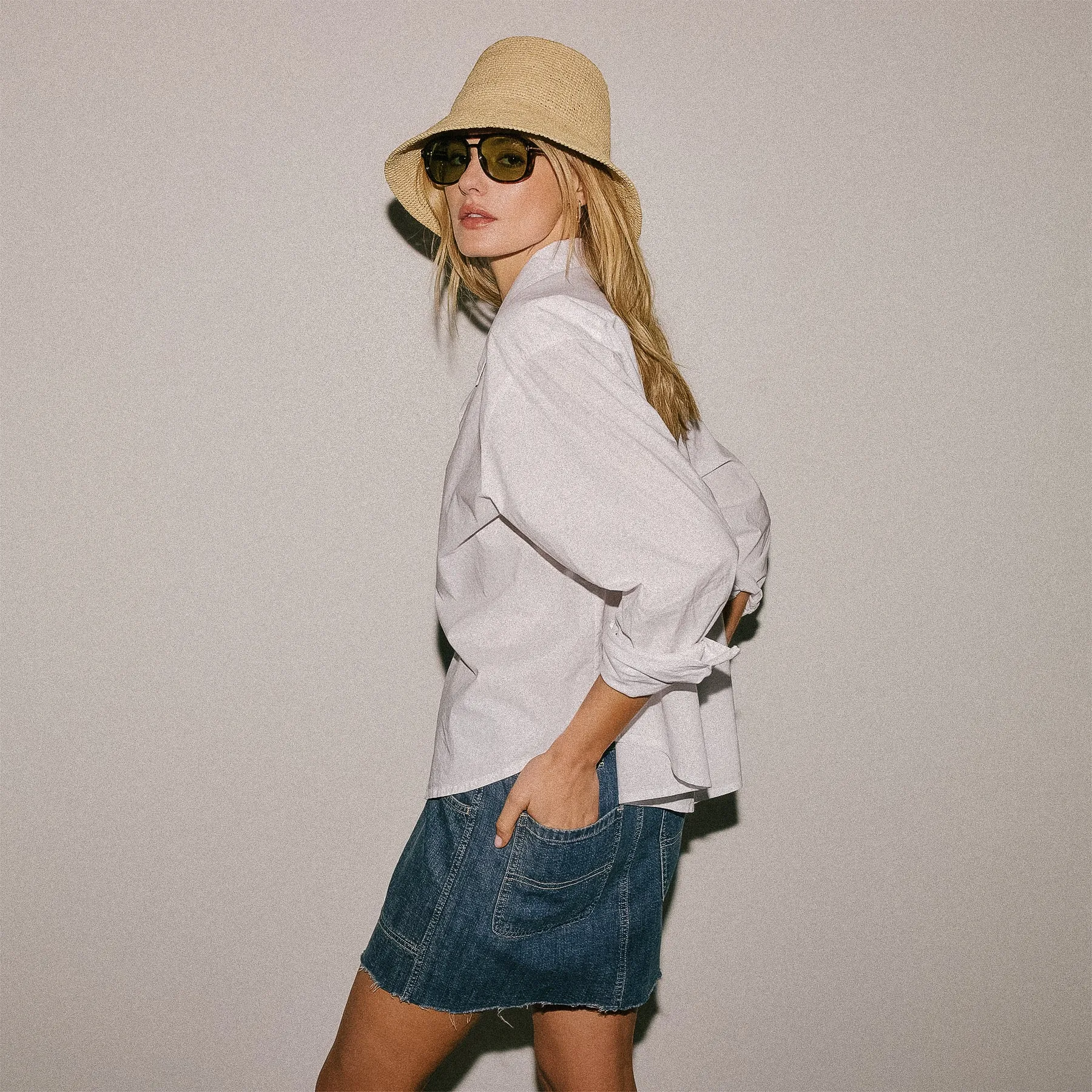 Denim Mini Skirt - Medium Wash