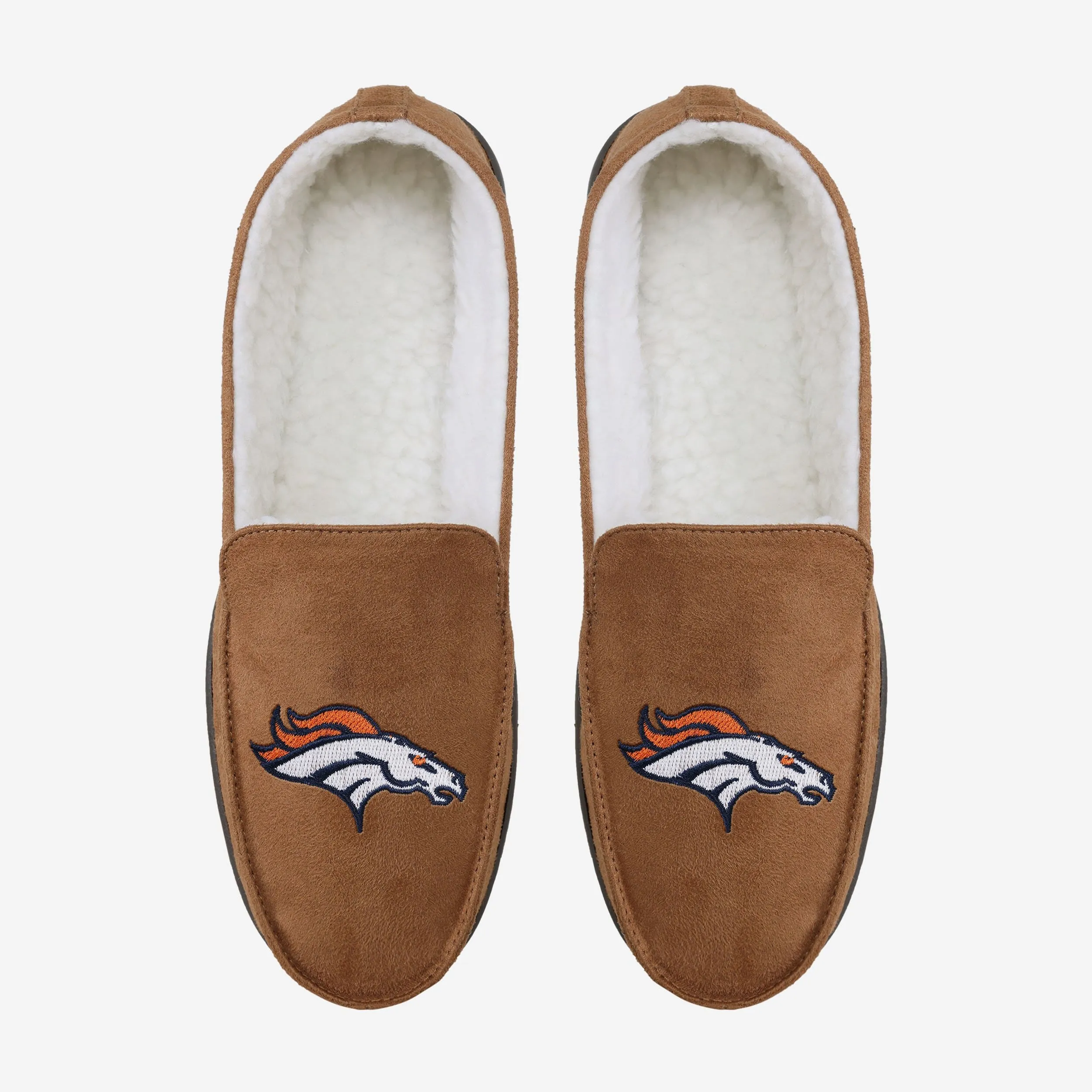 Denver Broncos Beige Moccasin Slipper