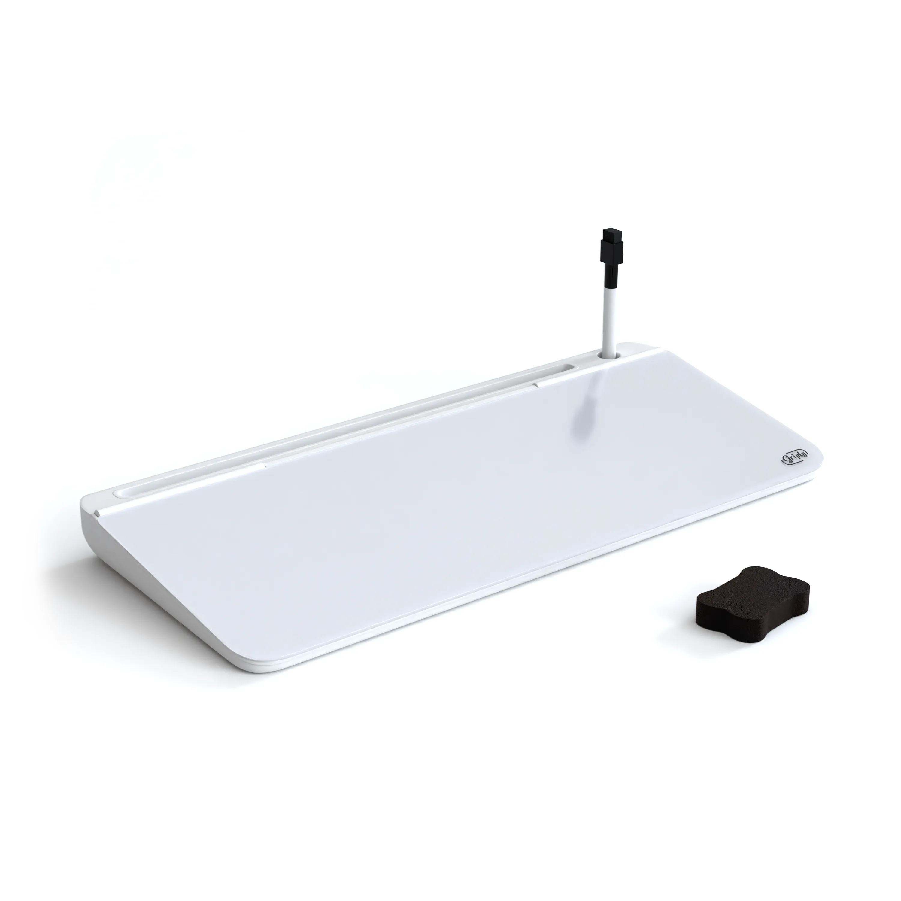 Desktop Glass Whiteboard Storage | Dry Erase Computer Pad | White Board Keyboard Drawer Platform