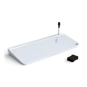 Desktop Glass Whiteboard Storage | Dry Erase Computer Pad | White Board Keyboard Drawer Platform
