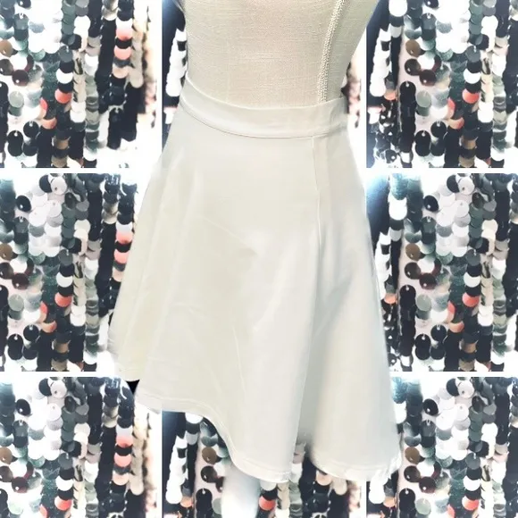 DEVLIN | M | High Low Skater High Waisted A-line Flare Flounce Zipper Skirt NWOT
