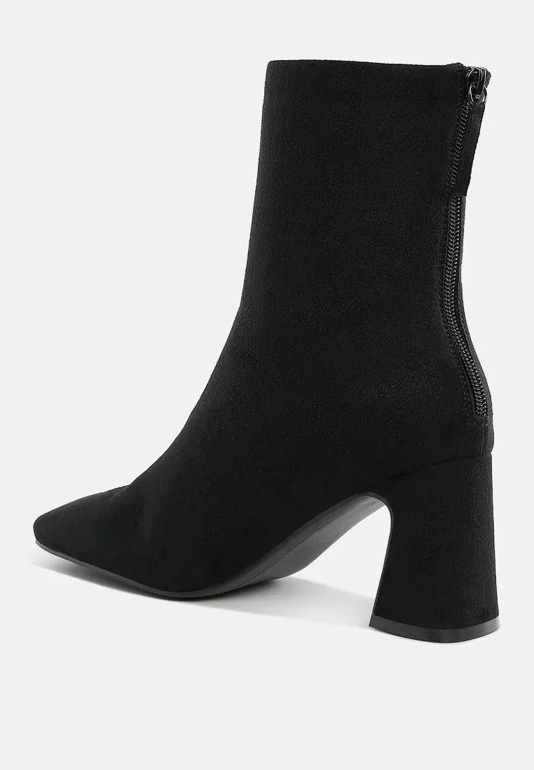 Dimri Square Toe Microfiber Ankle Boots