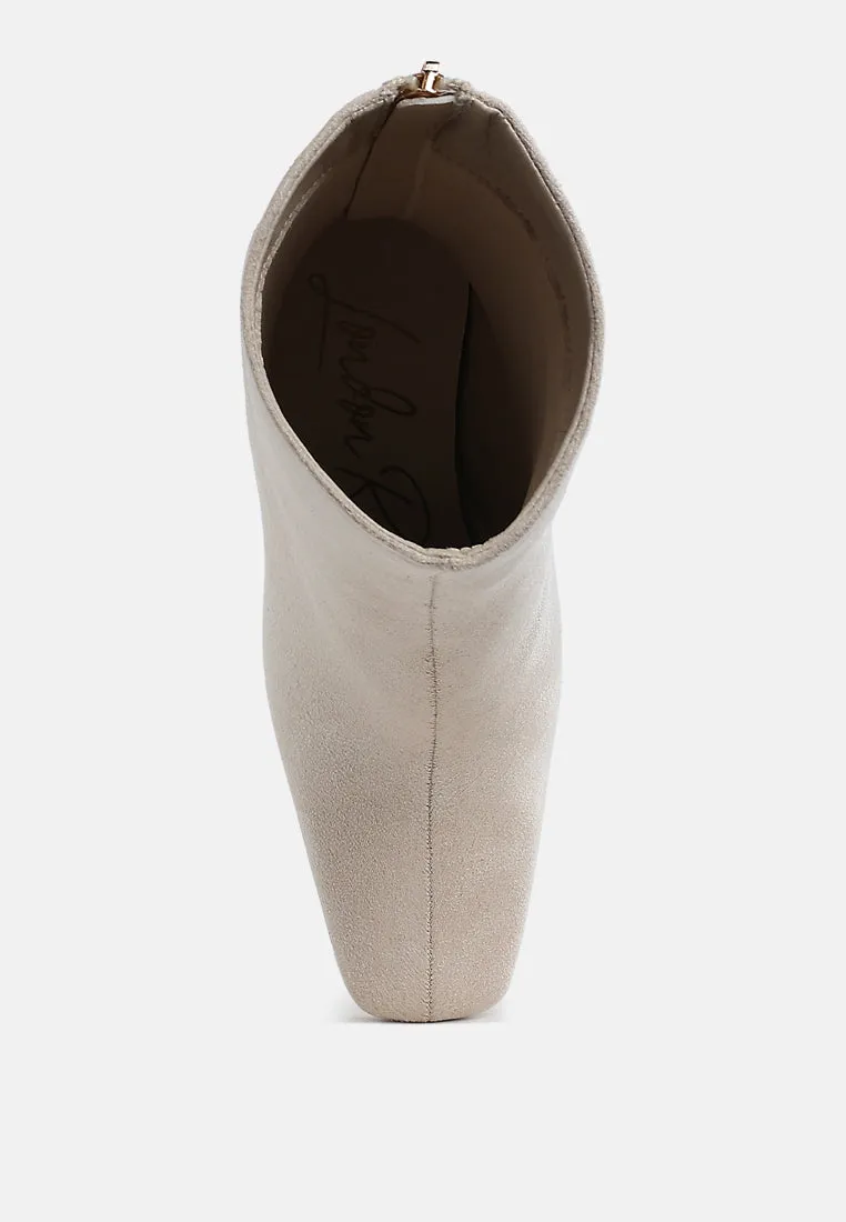Dimri Square Toe Microfiber Ankle Boots