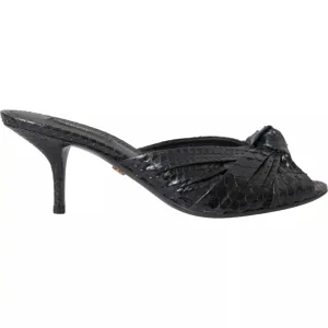 Dolce & Gabbana Python Leather Heels Slides Women's Shoes