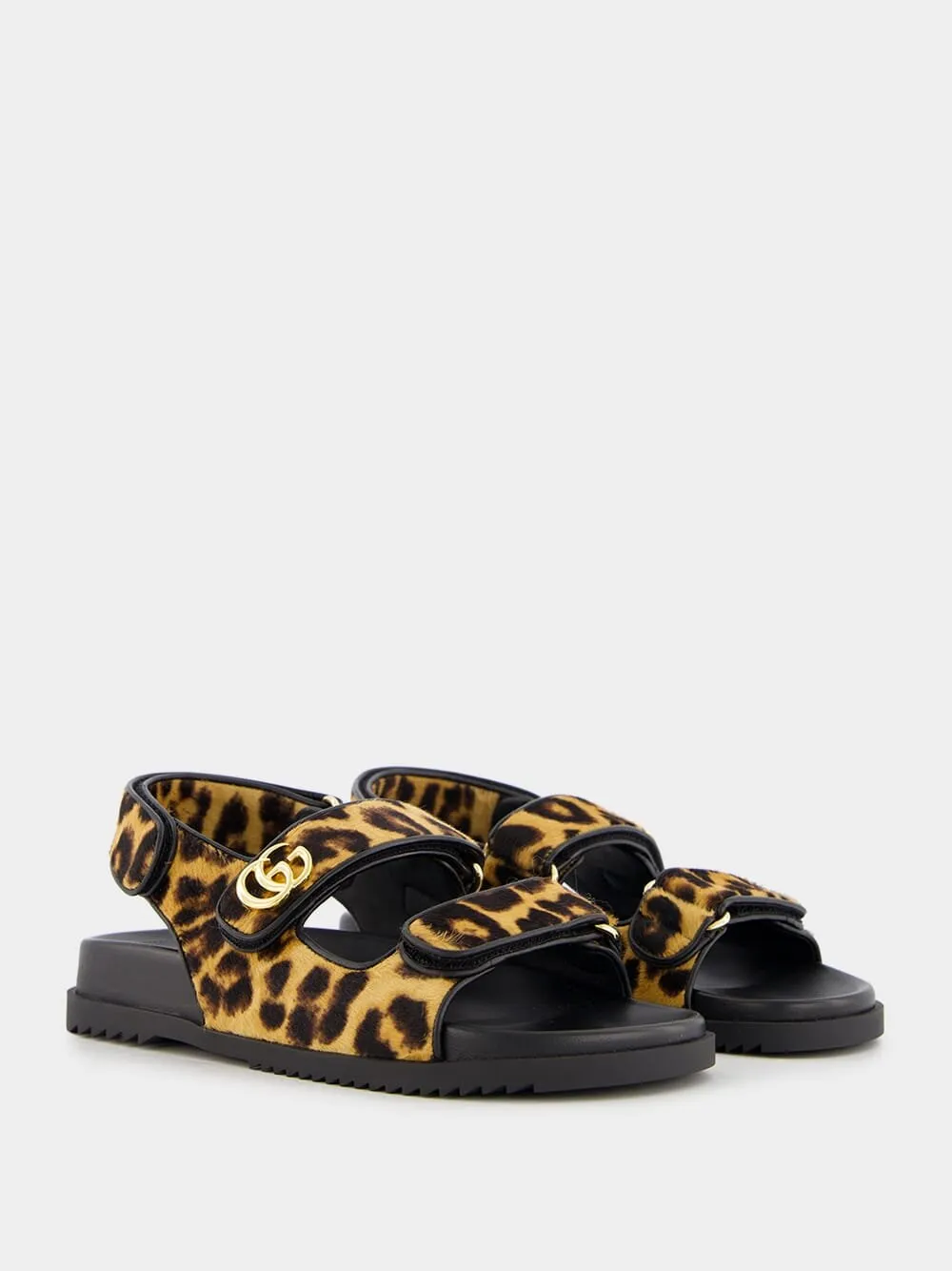 Double G Leopard Print Sandal