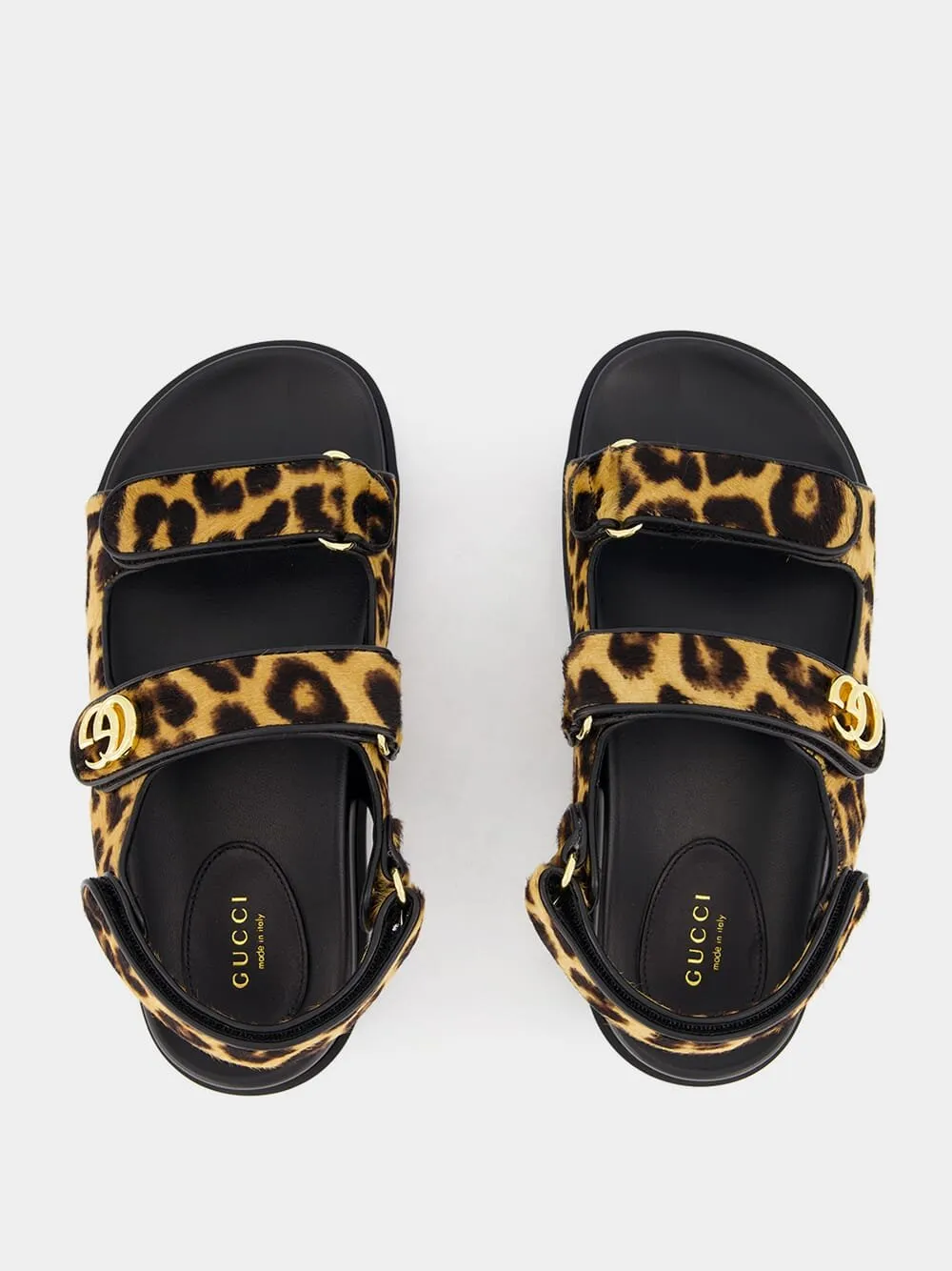 Double G Leopard Print Sandal