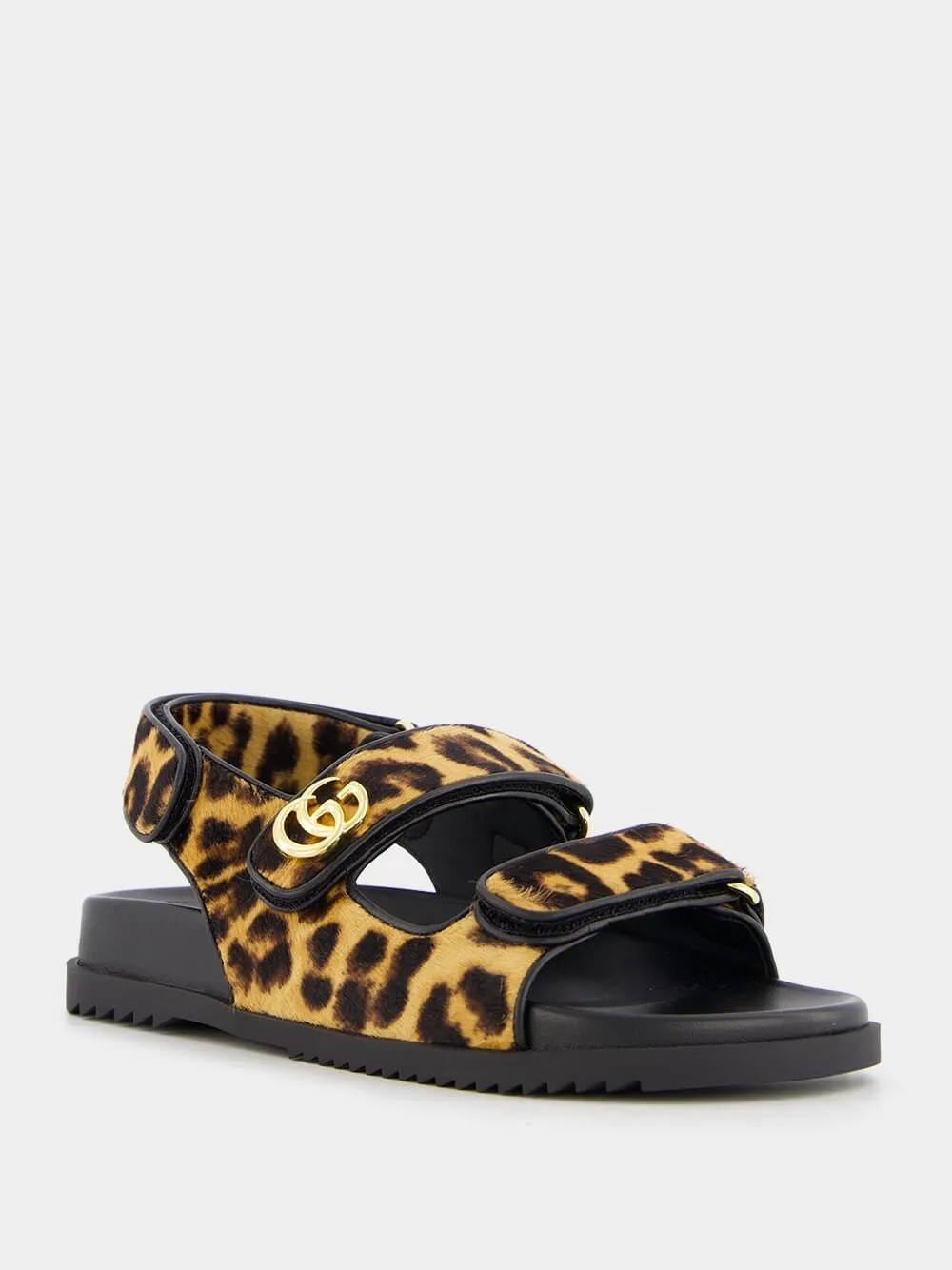 Double G Leopard Print Sandal