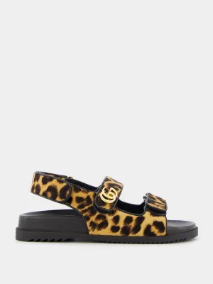 Double G Leopard Print Sandal