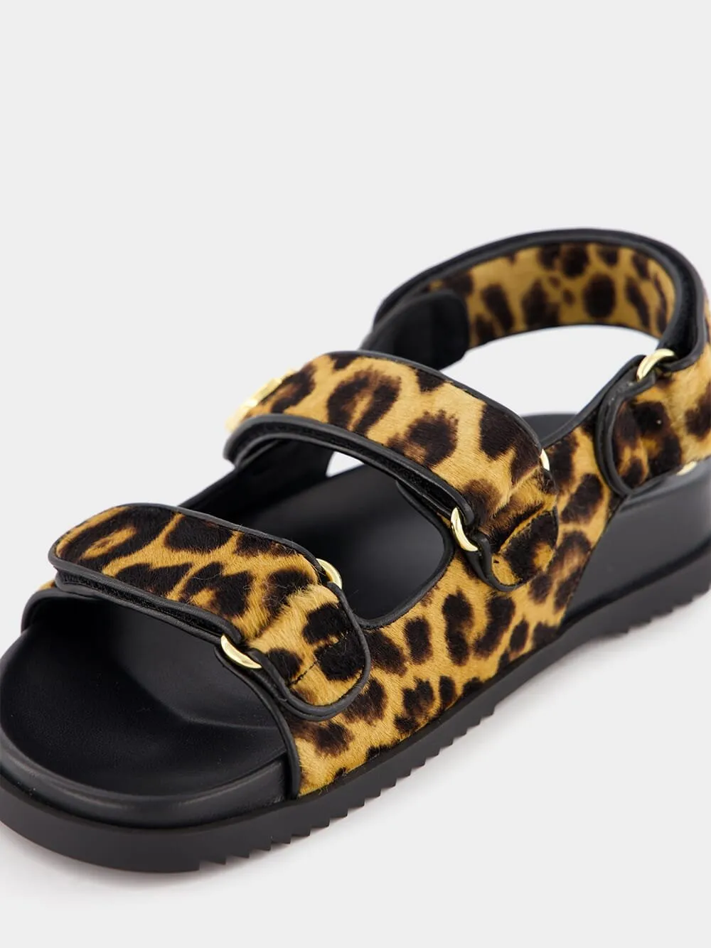 Double G Leopard Print Sandal