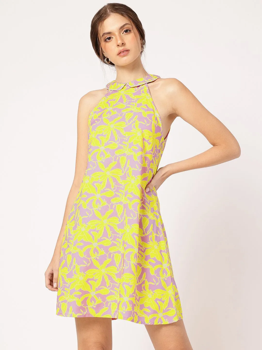 DressBerry Breezy Blend Printed Peter-Pan Collar Sheath Dress