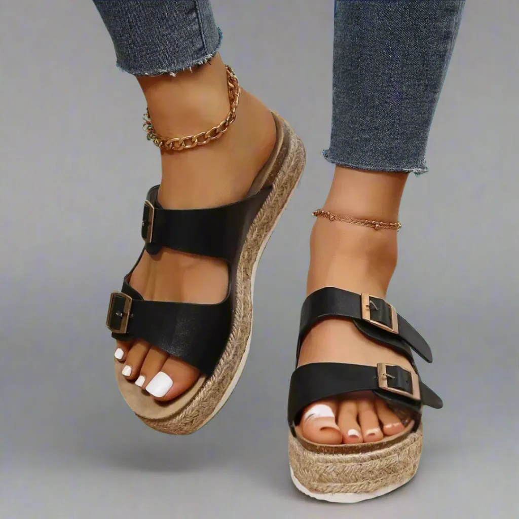 Elfriede | Sandals made of glossy premium leather