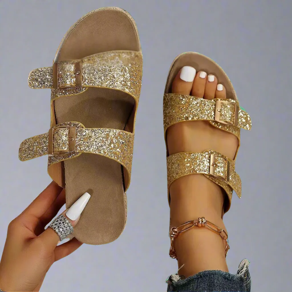 Elfriede | Sandals made of glossy premium leather