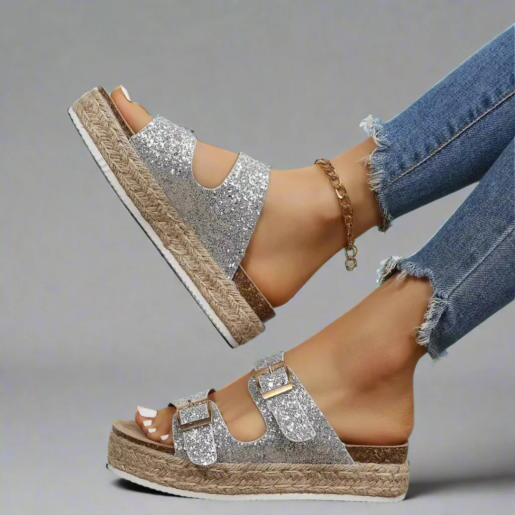 Elfriede | Sandals made of glossy premium leather