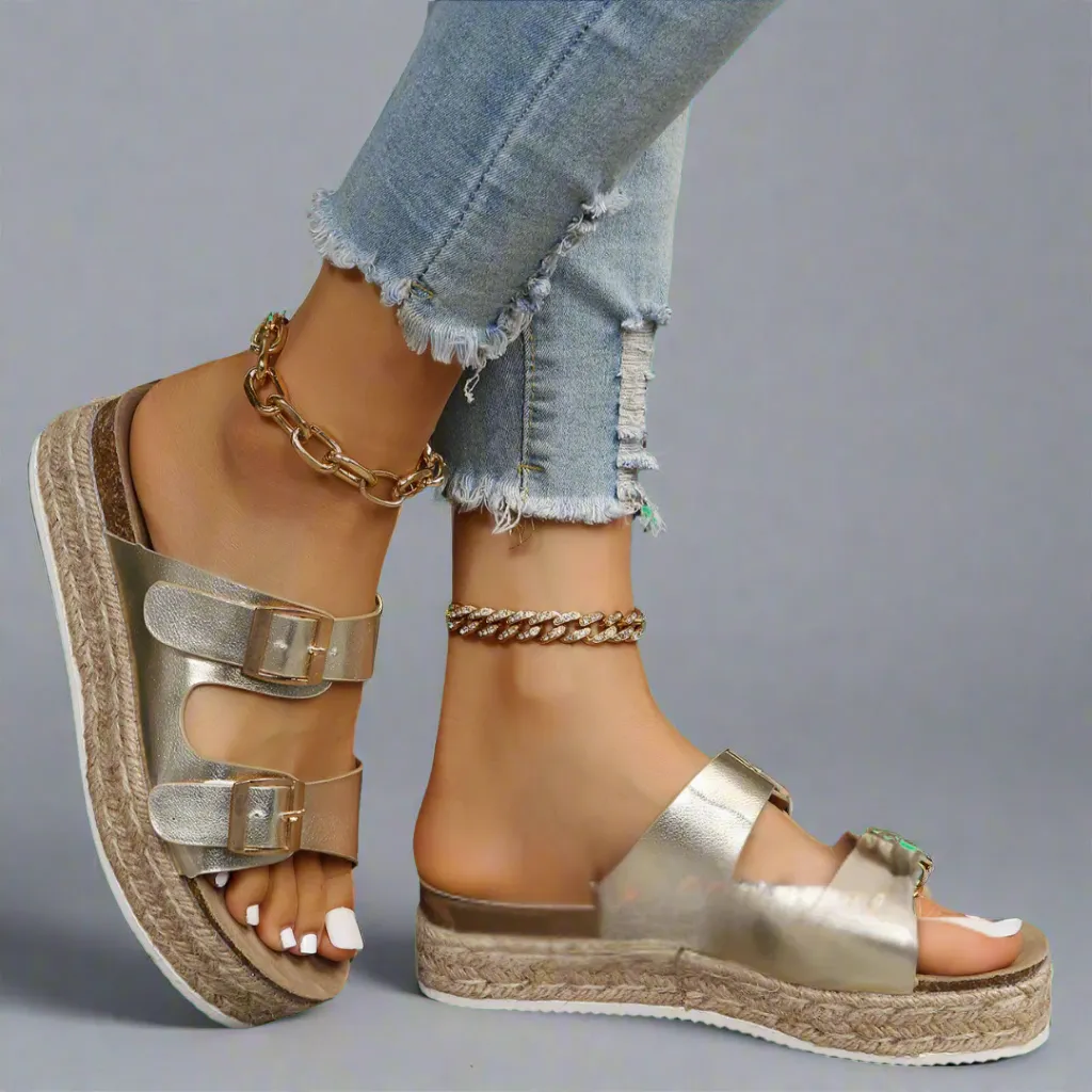 Elfriede | Sandals made of glossy premium leather